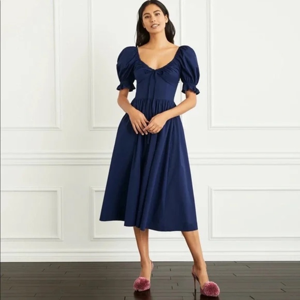 Hill House Home The Ophelia Dress - Navy Poplin